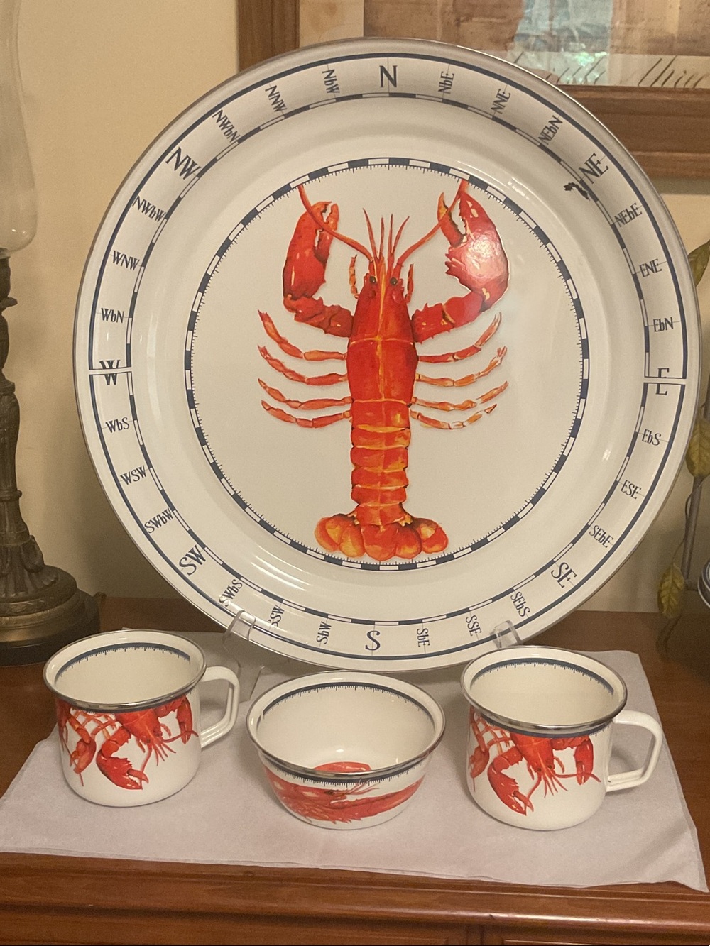 Golden rabbit ceramic lobster set